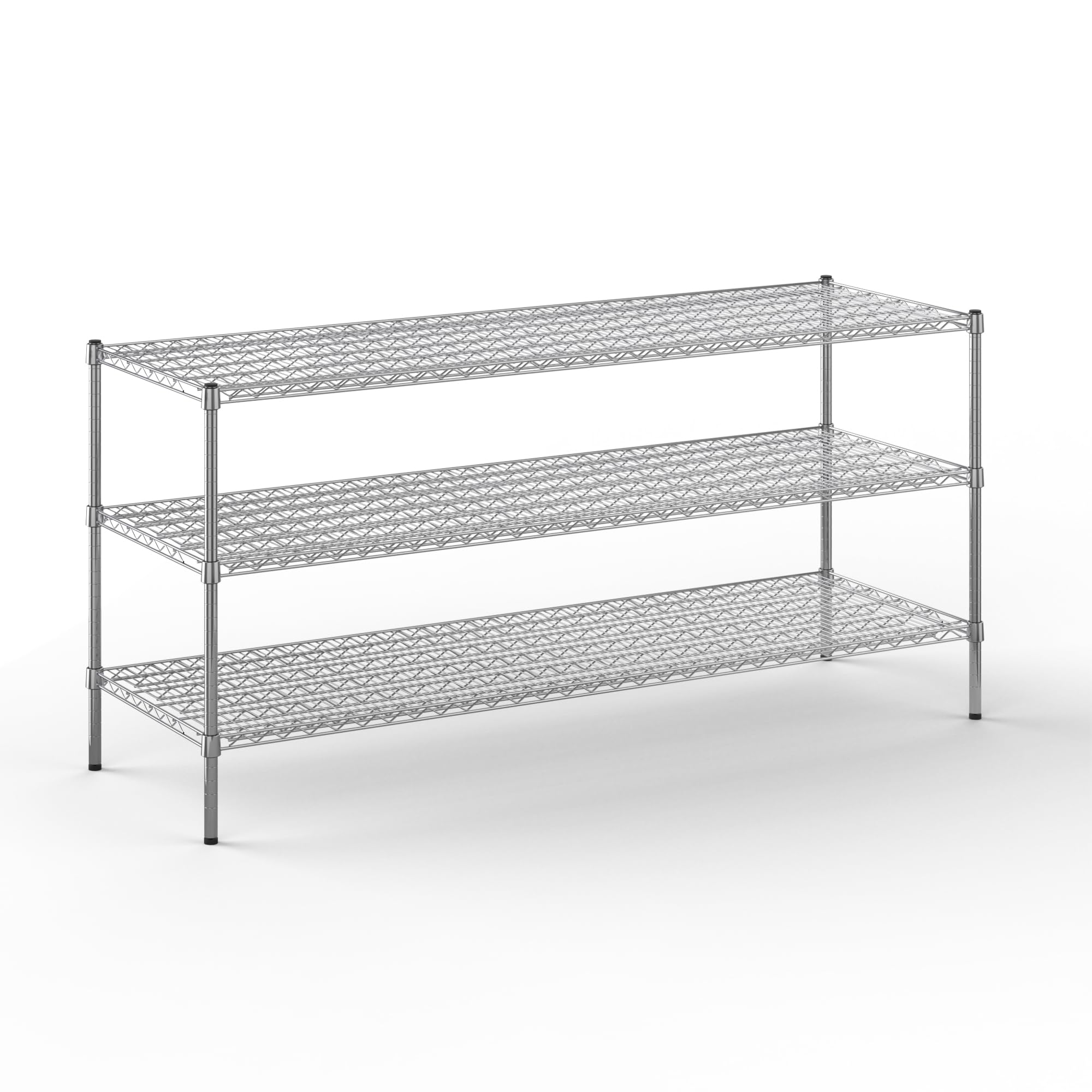 24" Deep x 72" Wide x 34" Height Wire Shelving Kit | 3-Tier | NSF Commercial Storage Rack Unit