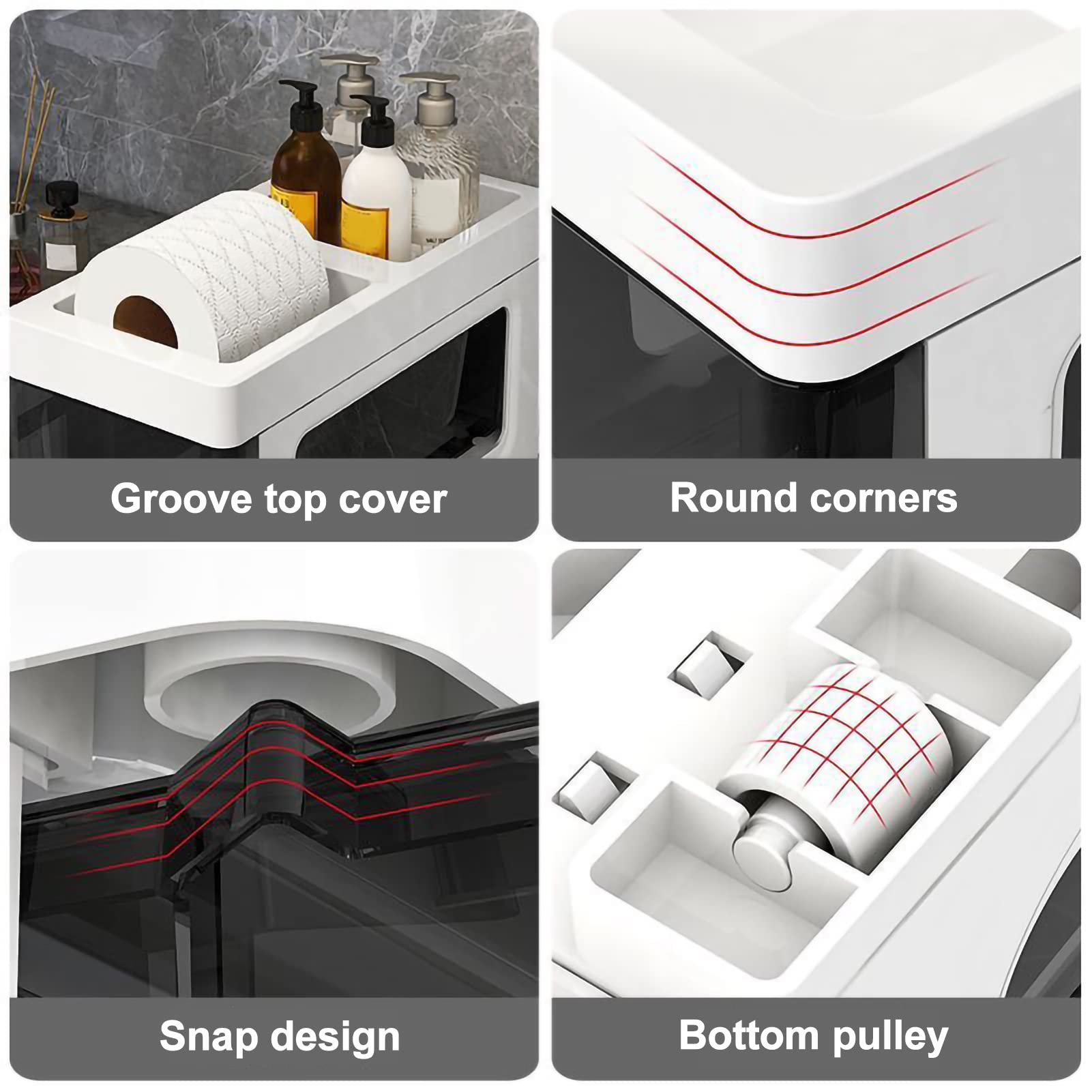 Cajones de almacenamiento apilables Gabinete de almacenamiento de piso de baño, 18 cm (7 pulgadas) Gabinete de almacenamiento de Papel higiénico Delgado de plástico indep