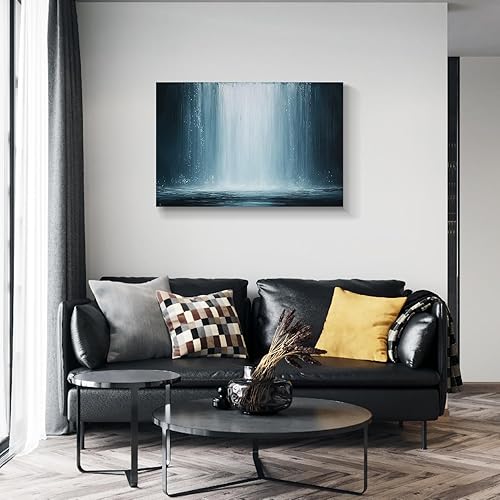 Miniatura 505 de Lienzo artístico para pared, pinturas de arte abstracto, fantasía azul, grafiti colorido sobre fondo blanco; decoración artística moderna para sala