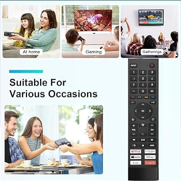 すべてのHisenseテレビリモコン用リモートERF3J80H交換用。Hisense UHD 4K ULED Google TVの交換用コントロール。