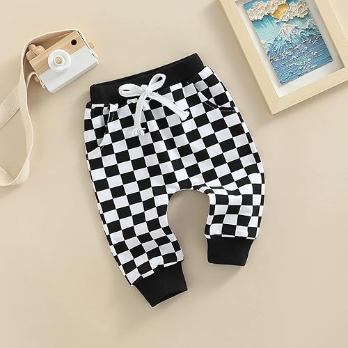 Miniatura 2 de Pantalones largos de cuadros con cintura elástica para bebés, niños y niñas, para primavera, verano, otoño e invierno