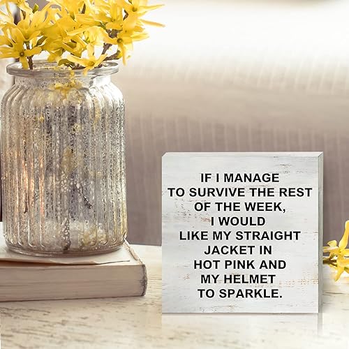 Miniatura 5 de Cartel de madera con texto en inglés "I Match Energies con texto en inglés "I Match Energies" para decoración de escritorio de 5 x 5 pulgadas,