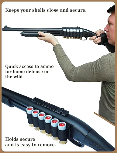 Miniatura 5 de Underalert 12 Gauge Shell Holder, Velcro Shotgun Shell Holder with Adhesive Backing Sticker, Mollle Shotgun Cartridge Card for Buttstock and Side