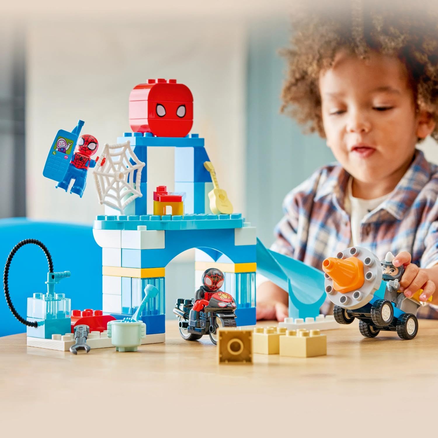 LEGO Duplo Marvel Aracnocuartel de Spidey y su Superequipo – Superhéroes de Juguete con Moto y 3 Figuras – Juego Educativo para la Motricidad Fina – Regalo para Niños de 2+ Años – 10464