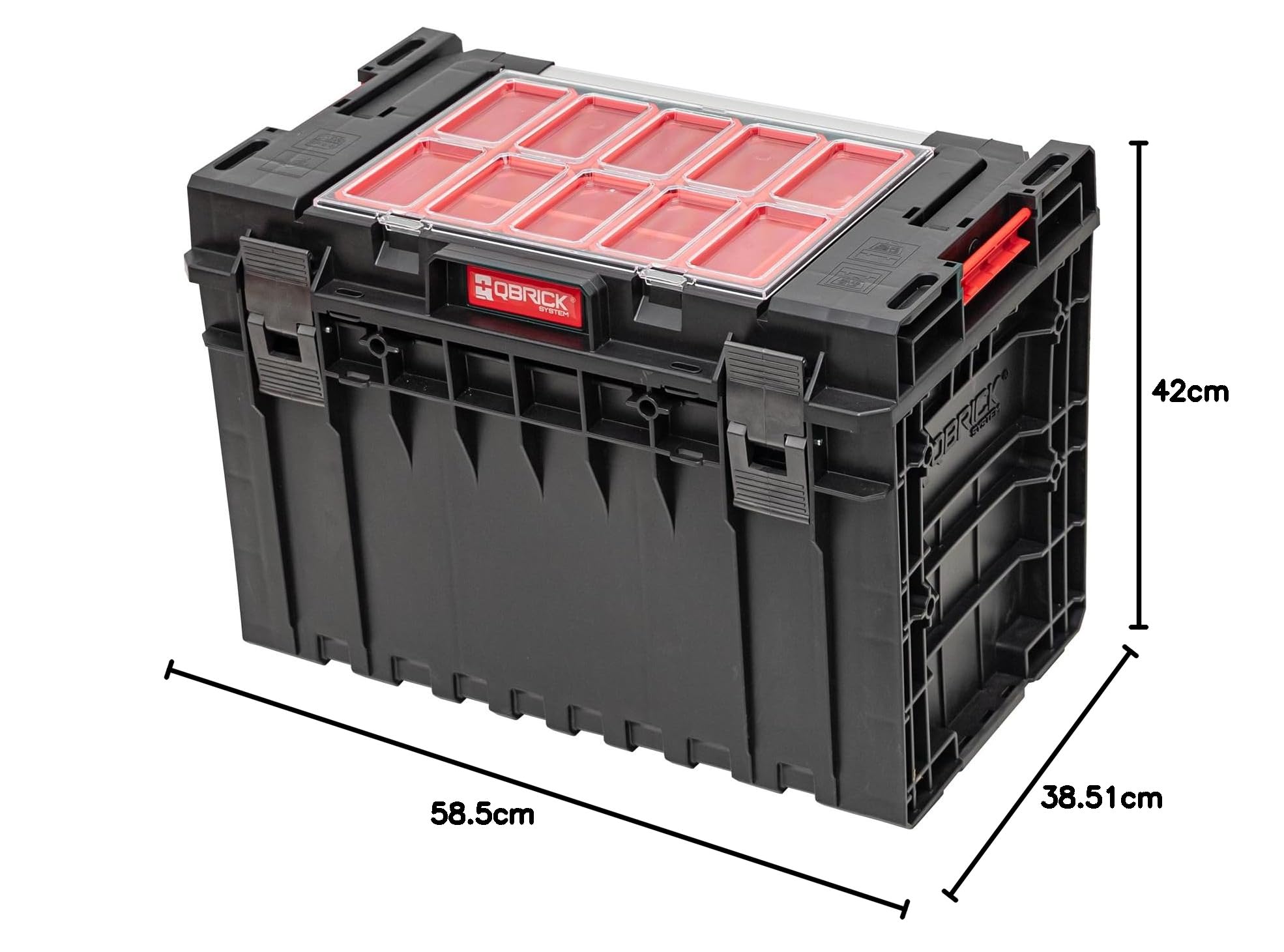 QBRICK SYSTEM Skrzynka narzędziowa pusta Skrzynka narzędziowa ONE 450 2.0 Expert czarna 585 x 385 x 420 mm