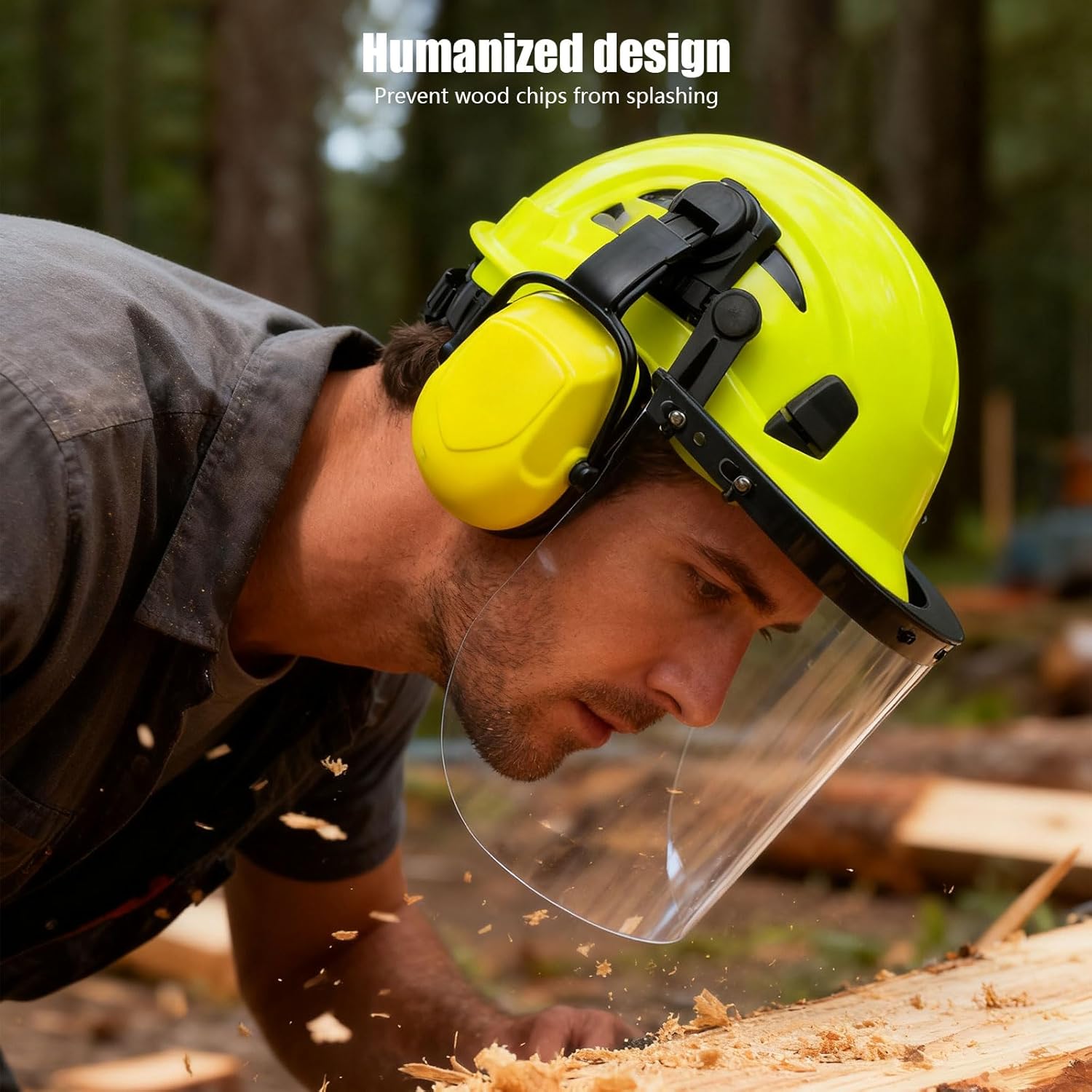 Ventilated Chainsaw Security Headpiece Highlighting Noise Suppress