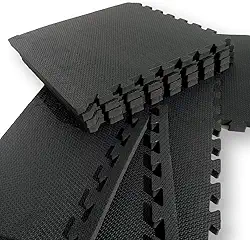 Tatame EVA Preto Conjunto com 12 Unidades 50cm x 50cm x 4cm 40mm