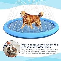 Vista 6 de Almohadilla de aspersor para perros – Bañera de piscina para mascotas de 67 pulgadas de grosor, juego de verano para mascotas y juguetes acuáticos