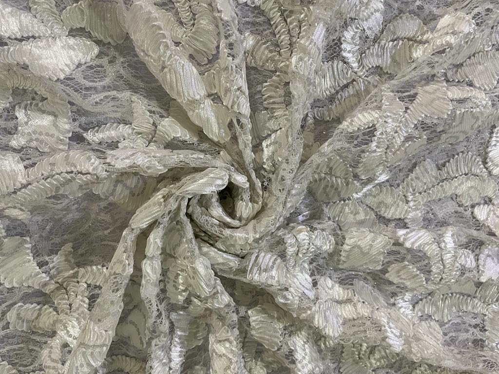 Tissu dentelle bleu électrique large pour création mode - 4
