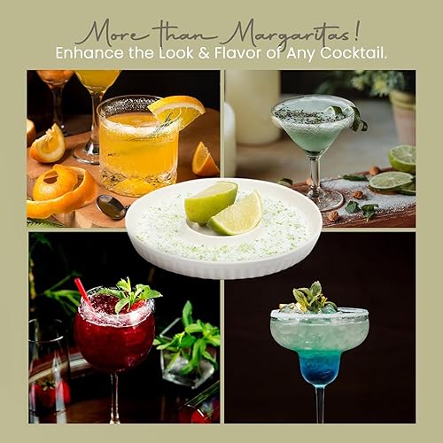 Miniatura 4 de The Cocktail Box Co. Cerámica Margarita Salt Rimmer & Sugar Rimmer Set  Accesorio de bebida para bares y fiestas en el hogar (juego de 2)