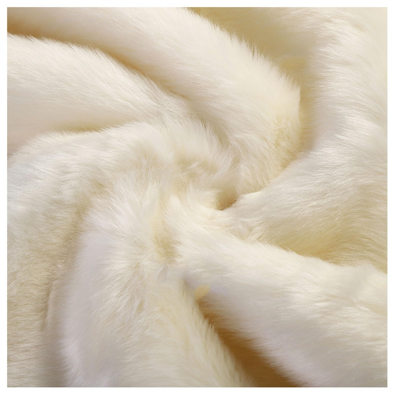 Faux Fur Plush Shaggy Faux Fur Fabric 2.8cm Long Pile Fur Fake Fur Materials, Soft and Fluffy Craft Fabric, for DIY Arts, Crafts, Apparel, Costume, Rug, Accessories, 50x20cm/50x180cm (Color : Beige,