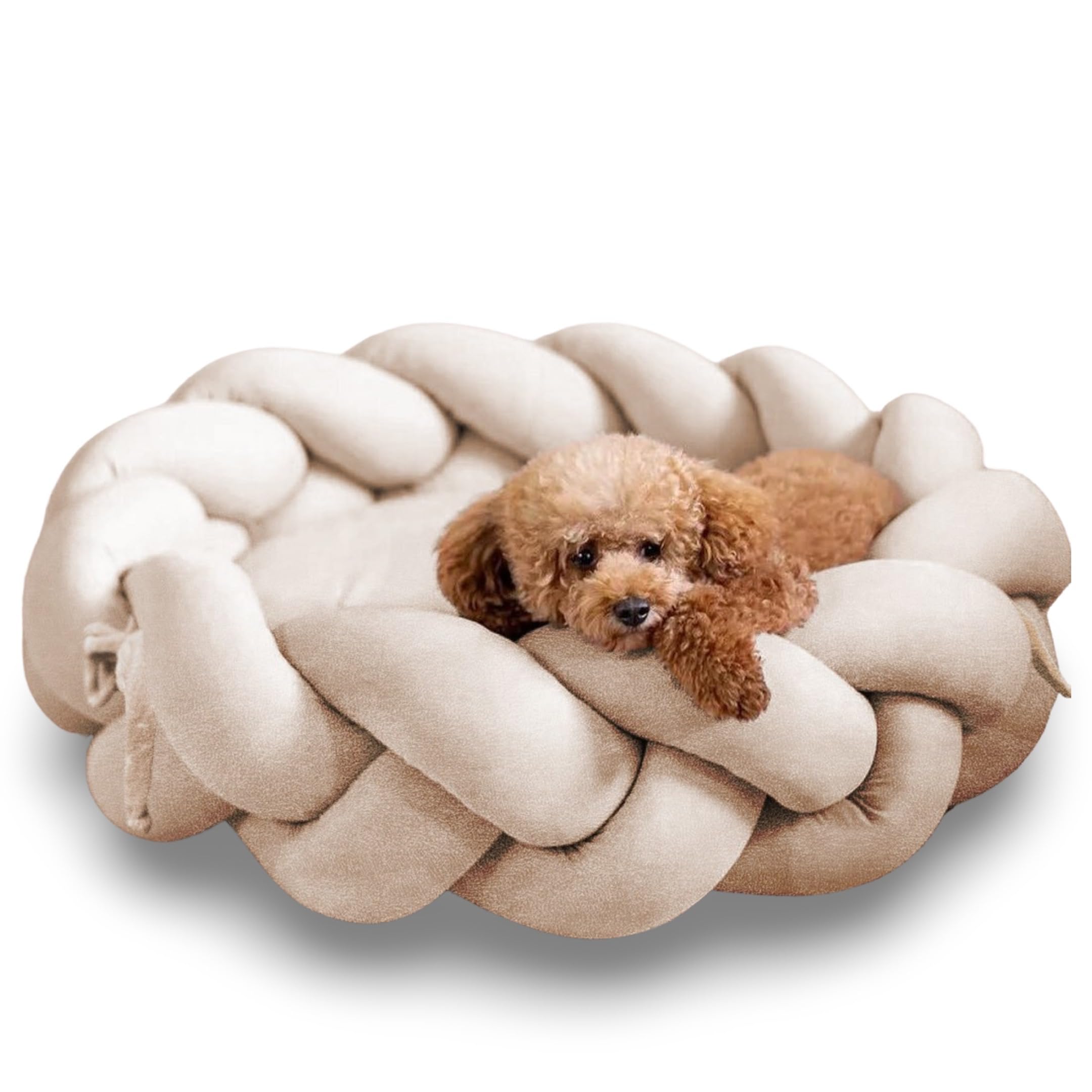 Panier pour chien et chat tressé doux taille L pour des siestes sereines au salon
