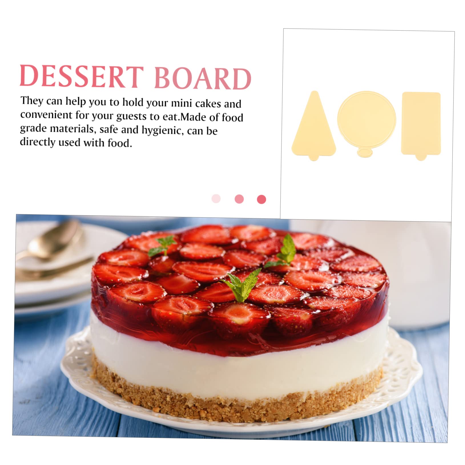 Bases para Mini Tartas de Cartón Dorado, 300 Piezas, Formas Mixtas