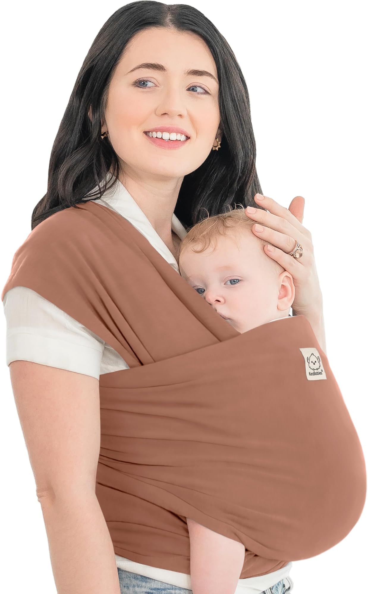 Baby Wrap Carrier - All in 1 Original Baby Carrier Newborn to Toddler Sling, Easy to Wear, Hands Free Bonding, Lightweight, Breathable Infant Wraps (Terracotta)