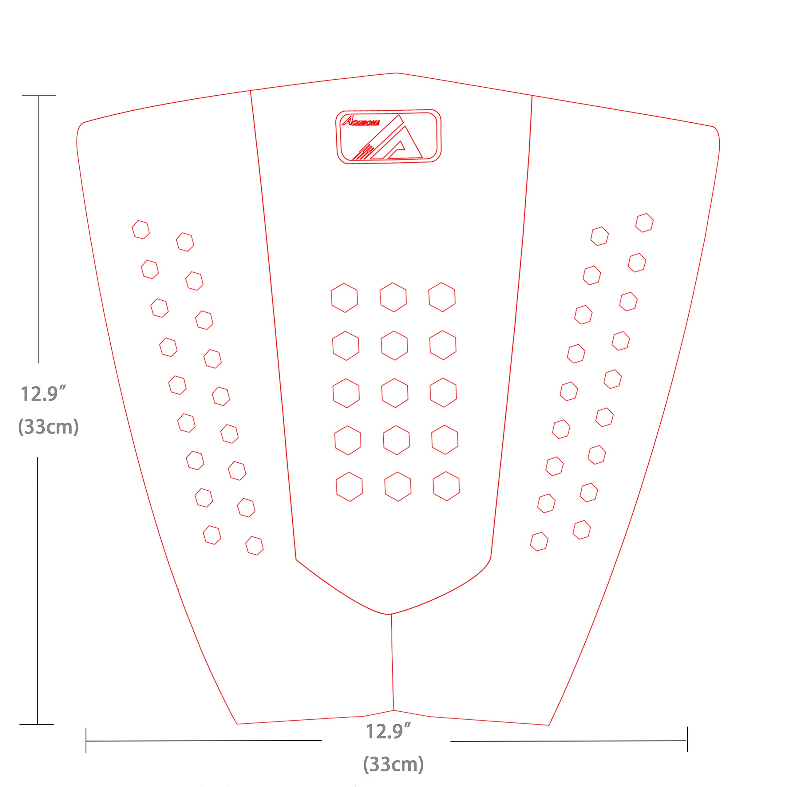 AQUBONA 3 Pezzi Stomp Pad Tavola da Surf Eva Trazione Anteriore Pad con Adesivo Coda Pad Professionale Applicabile Tutte Le Tavole da Surf, Shortboard, Longboard, Skimboard