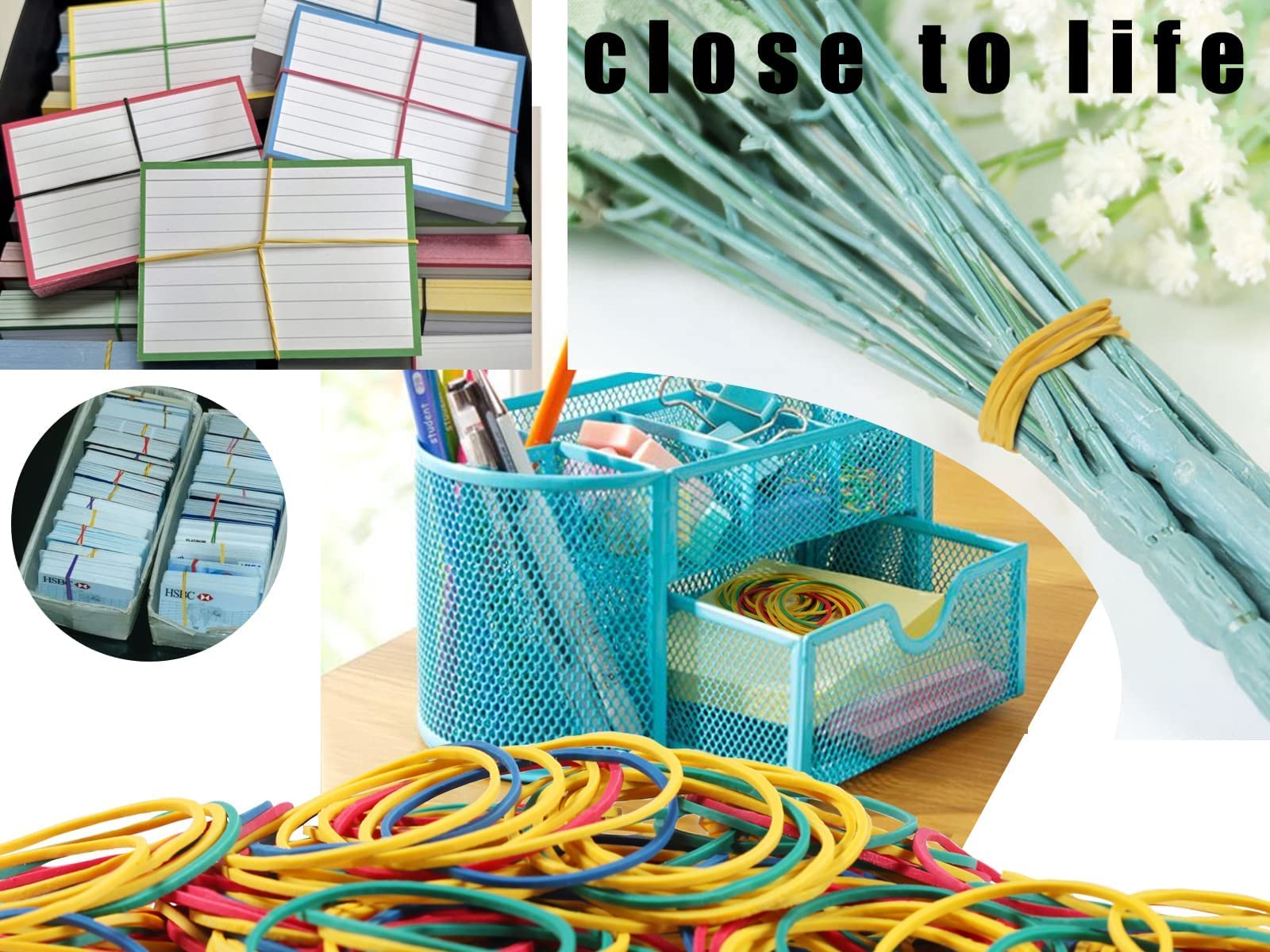 Set Elastici In Gomma Assortiti - 190g, 6 Misure, Multicolore, Per Ufficio, Scuola, Casa, Fai Da Te