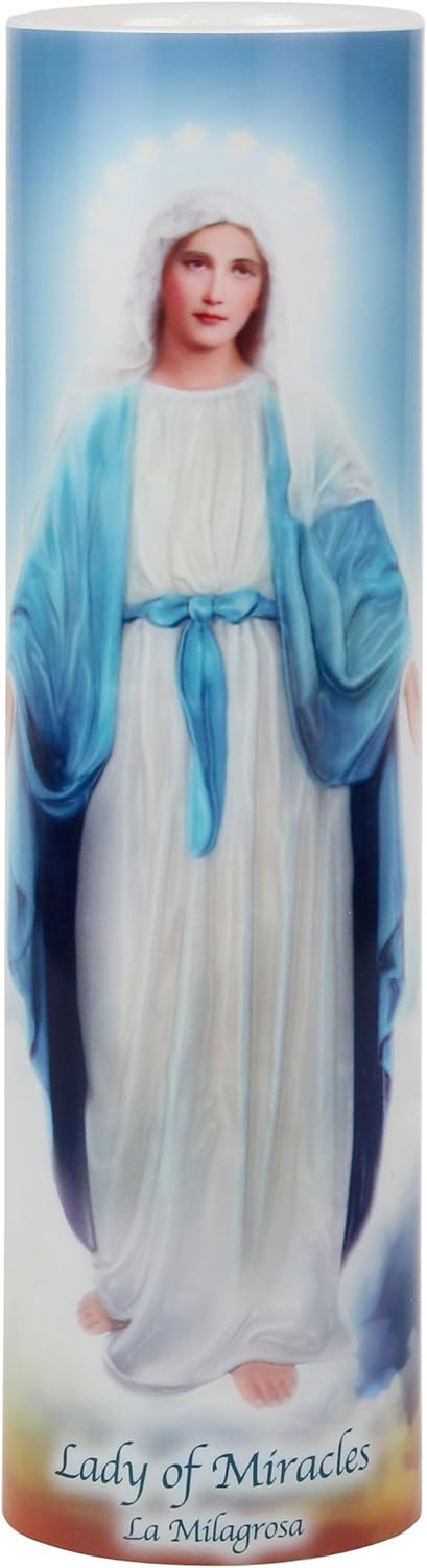 Lady of Miracles, LED Flameless Devotional Prayer Candle