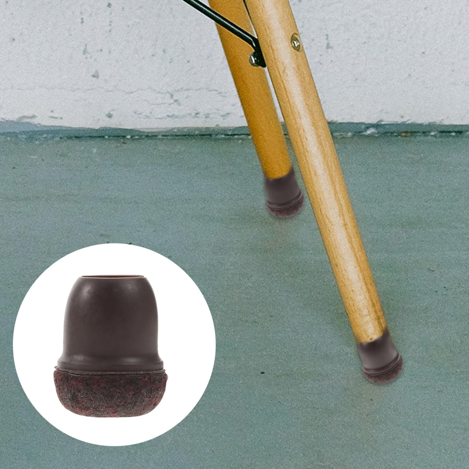 Fundas Protectoras para Patas de Mesa y Silla de 24 Piezas en Color Café, Material TPE y Fieltro, Fáciles de Poner y Antideslizantes para Sala y Dormitorio