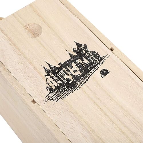 Miniatura 3 de Fdit Caja de botella de vino tinto retro caja de regalo de vino de madera portátil estuche de transporte delicado contenedor de almacenamiento de