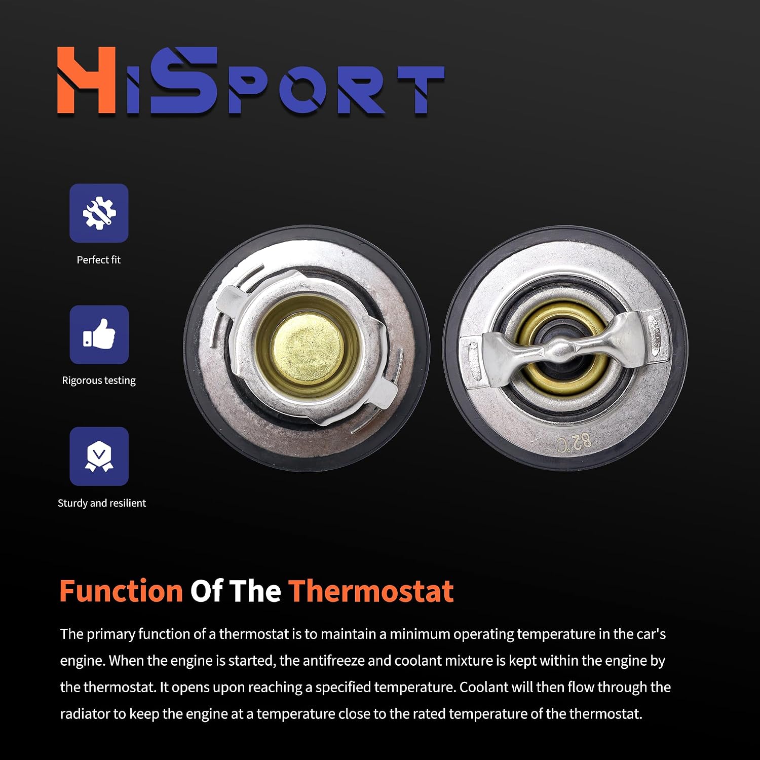 HiSport 461-180 Engine Coolant Thermostat - Compatible with Buick Allure LaCrosse Chevy HHR GMC Terrain Oldsmobile Alero Pontiac G4 G5 G6 Saab 9-3 9-5 Saturn Aura Ion L100 L200 L300 LS LS1 2000-2017