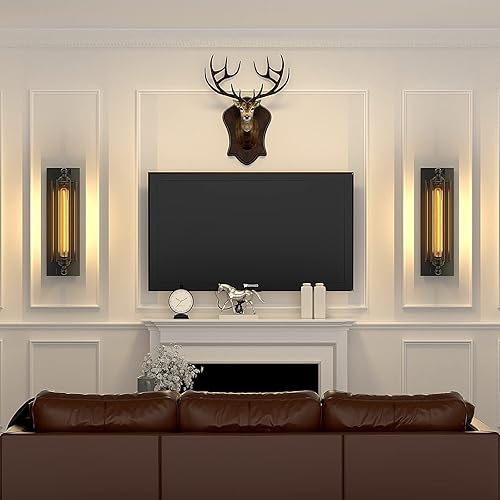 Miniatura 7 de Licperron Apliques de pared, apliques de pared industriales negros antiguos para mesita de noche, bar, restaurante, pasillo, decoración interior y