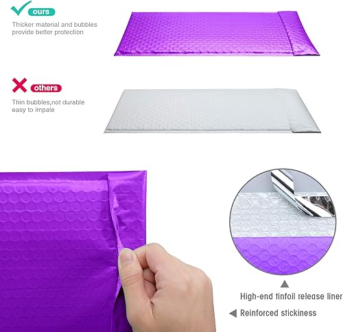 Miniatura 97 de GSSUSA - Sobres acolchados de polietileno de 6” x 10”, sobres de burbujas, bolsas sobres para envíos de pequeños paquetes, bolsa de envío, paquete