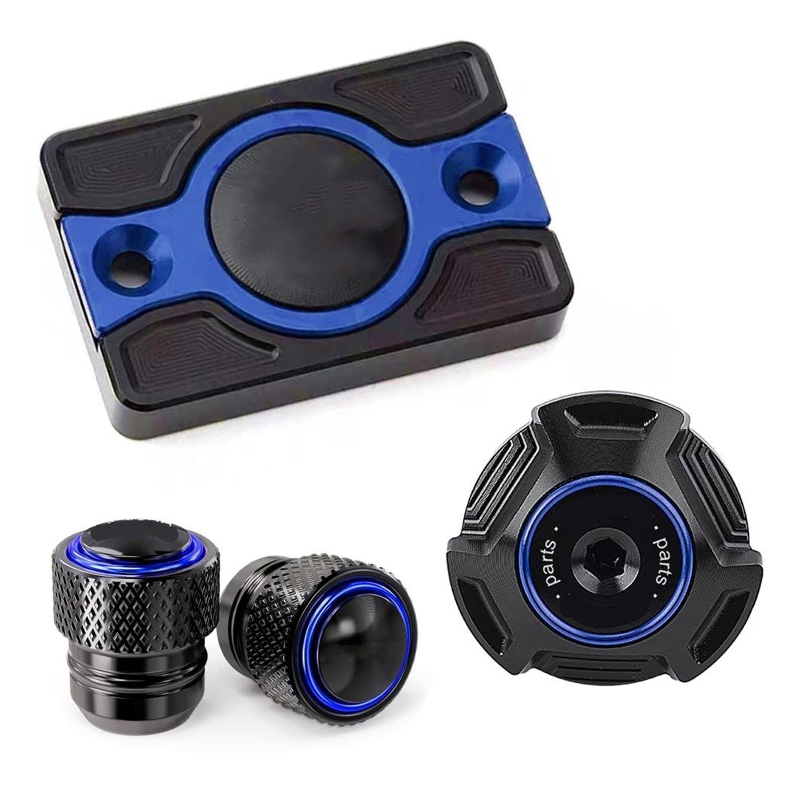 Tapón Llenado Aceite del Motor para GROM MSX125 MSX125 Grom 2013-2025 Depósito De Líquido De Freno Delantero, Tapón De Llenado De Aceite, Tapones De Válvulas De Neumáticos(Azul,3pcs)