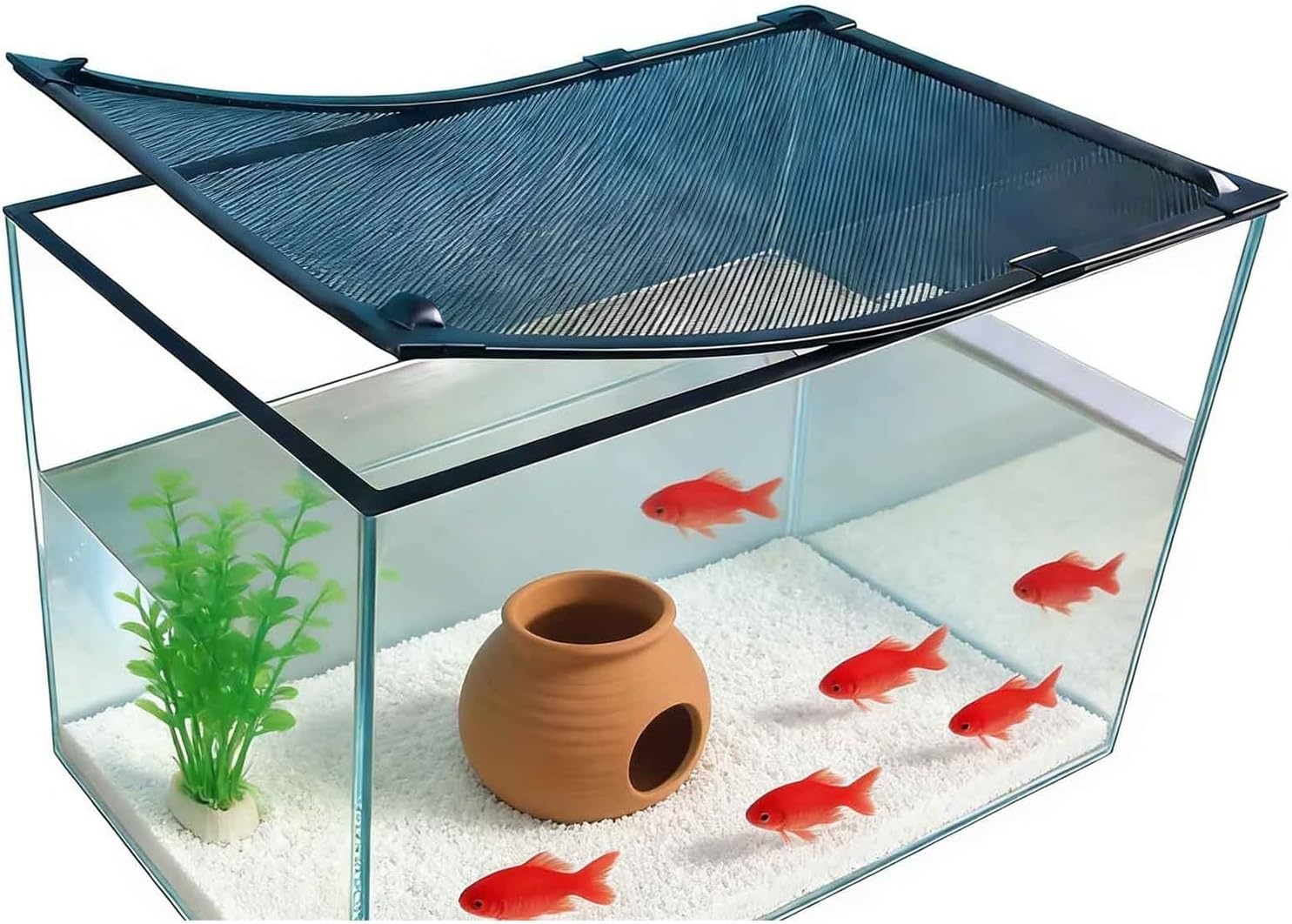 Magnetic Fish Tank Cover Net, Aquarium Lid Mesh Top Hood Aquarium Lid Prevents Fish Reptiles from Jumping Out