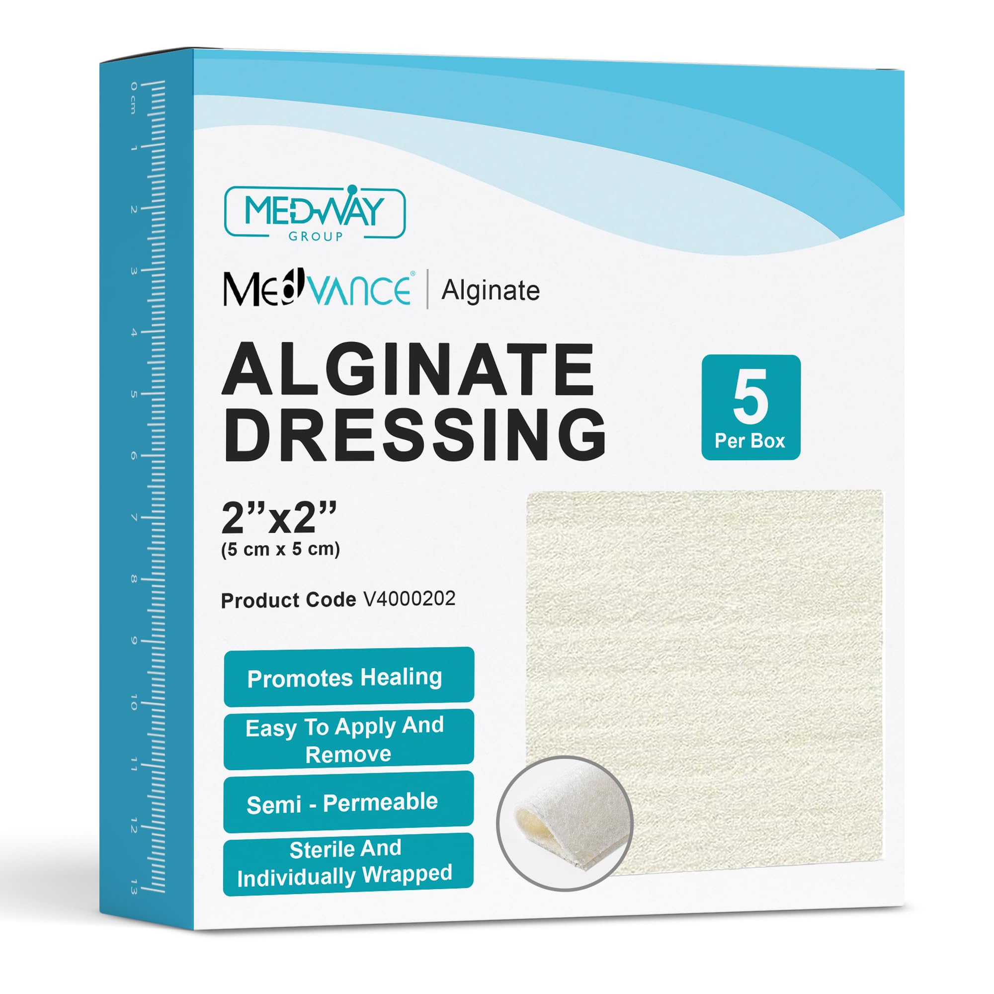 CuraVance Antibacterial Alginate Dressing with Silver, 4.25"x4.25" Box of 5 — Amazon image 15