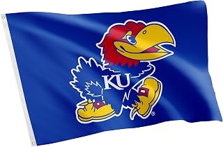 Desert Cactus The University of Kansas TUK Flag - 3 x 5 Feet Jayhawks Banner, Indoor/Outdoor Durable Fabric, 100% Polyester Design (Style 1)