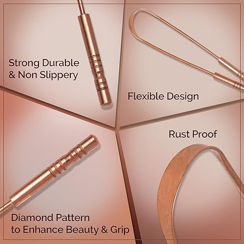 Miniatura 33 de MasterMedi Tongue Scraper for Adults with Multicolor Travel Cases (2 Pack), 100% Stainless Steel, Reduce Bad Breath, Tongue Scrubber, Easy to Use