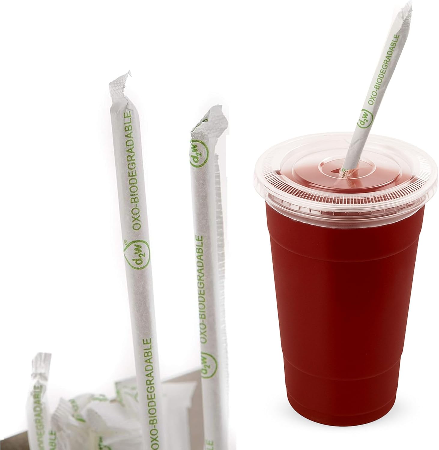 [7200 Pack] Clear Biodegradable Plant Based Wrapped Straws - BPA Free - Eco Friendly Straws - biodegradable - 100% Compostable - Drinking Straws Great for Parties, Office, Restaurants (24 Box)