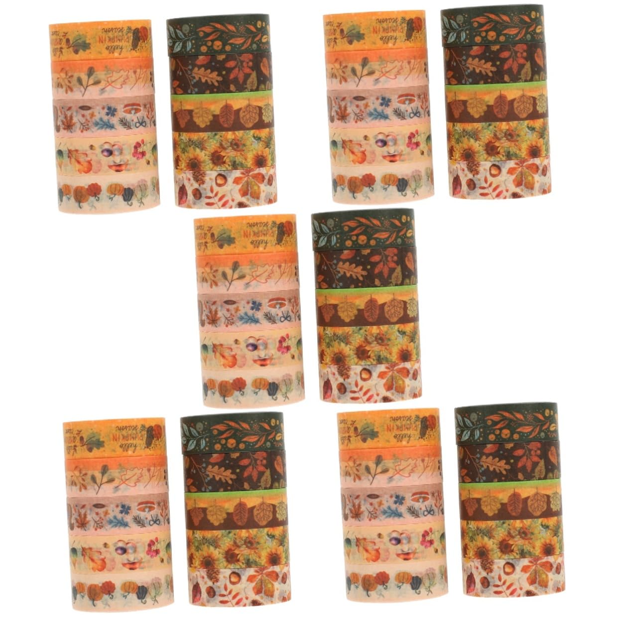 TEHAUX 50rollen Teiliges Washi Tape Mit Herbstmotiven Dekorative Klebebänder Für Scrapbooking Und Journale Zu Thanksgiving Mit Ahornblättern Kürbissen Und Sonnenblumen