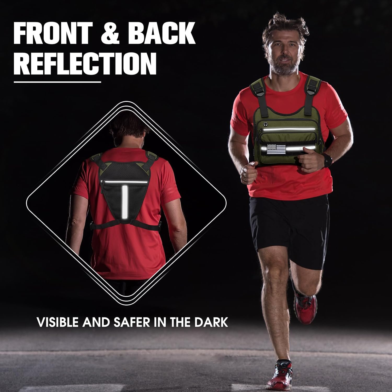 G4Free Tactical Chest Pack, Quick Access Molle Chest Rig, Tactical Vest EDC Bag for Travel, Hiking, Cycling, Running