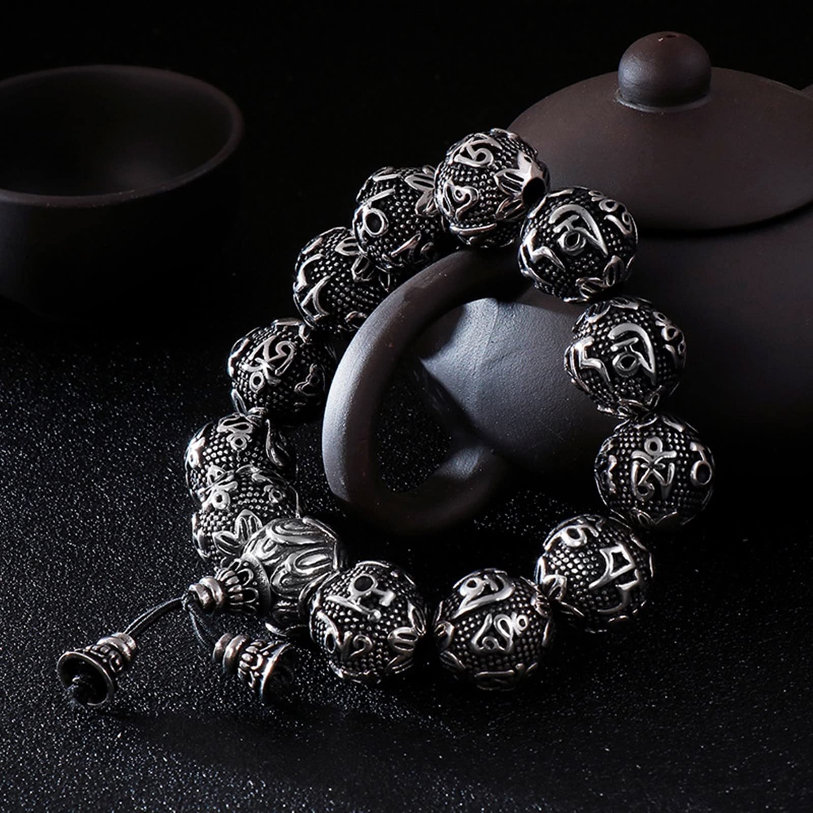 Bracelets d'amitié en acier inoxydable pour adolescentes, bouddhistes et unisexes, 17mm, Acier inoxydable, Sans pierre précieuse