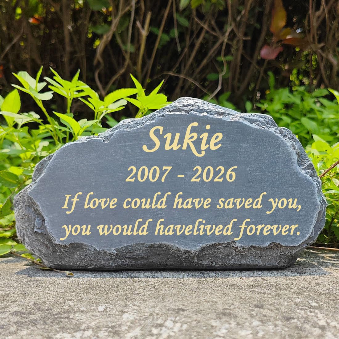 Personalized Pet Memorial Stone Pet Garden Stone for Loss of Dog Or Cat Pet Memorial Gifts in Memory of Sympathy Remembrance Passing Away.