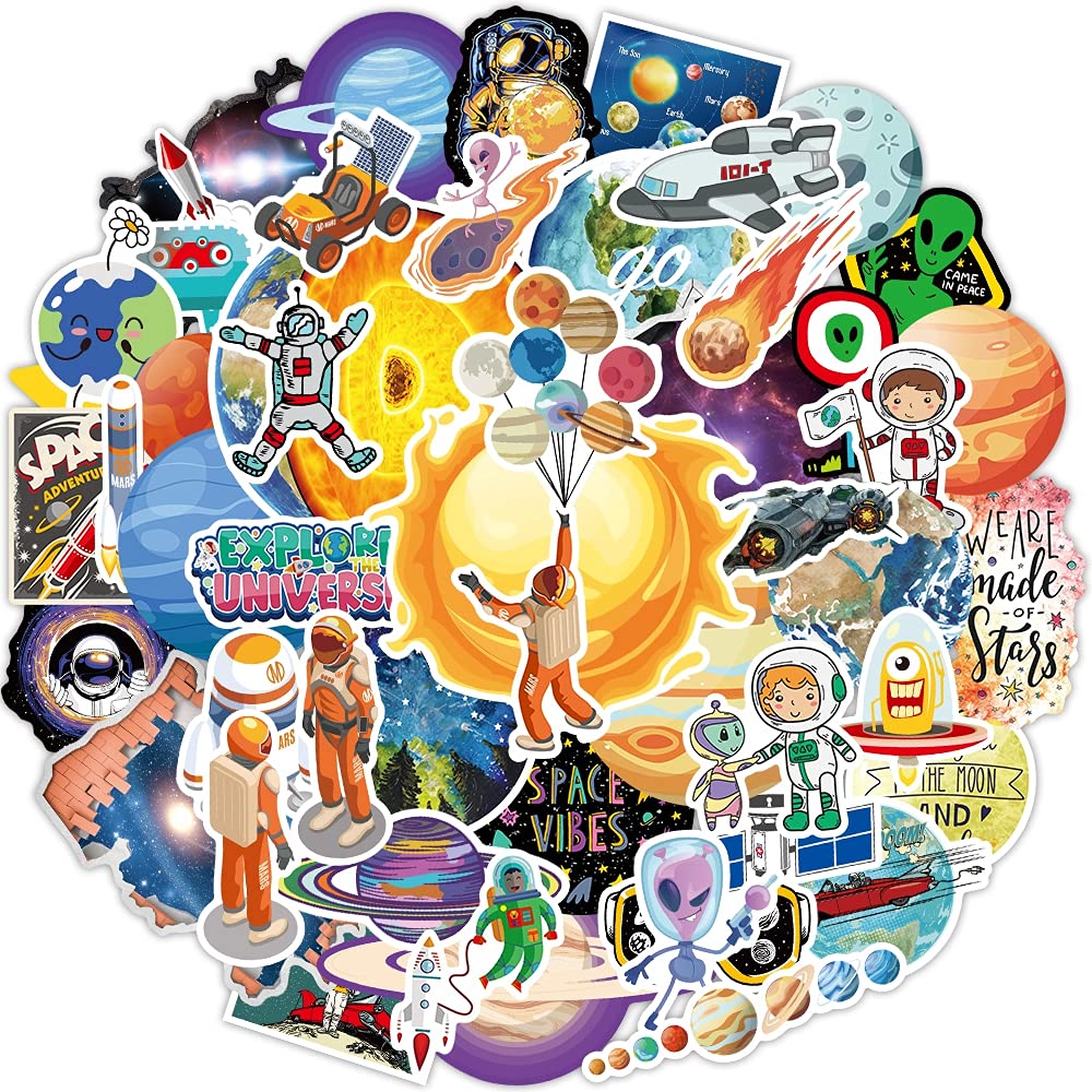 Amazon.com: Space Stickers for Kids, Waterproof Vinyl Stickers for ...