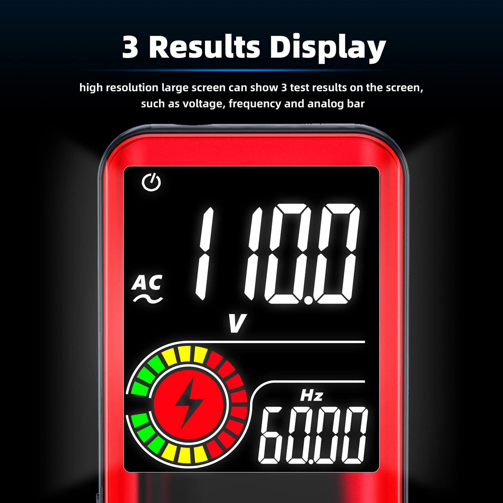 Multímetro Recargable Multifuncional para Prueba Amplia Pantalla LCD Digital + Medición NCV + Retención de Datos para Electricistas y Entusiastas del Bricolaje Material ABS Negro/rojo (Rojo)