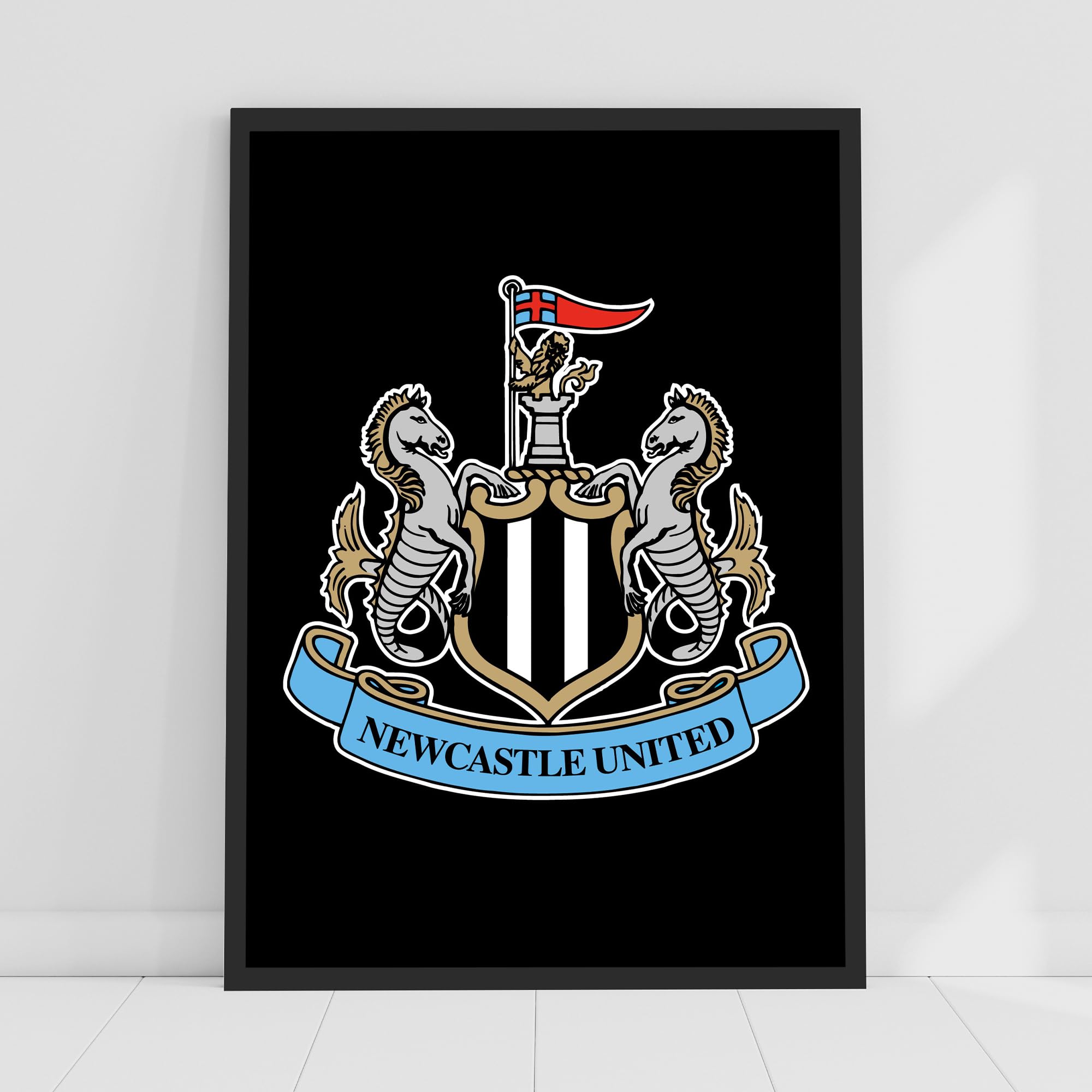 Themed Newcastle United FC Print - Crest Poster Football Wall Art (21cm x 29.7cm - A4)