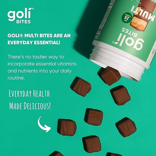 Miniatura 2 de Goli Mordeduras multivitaminas  30 unidades  Chocolate con leche vainilla sabor cacao 10 vitaminas y nutrientes para salud general y bienestar apoyo