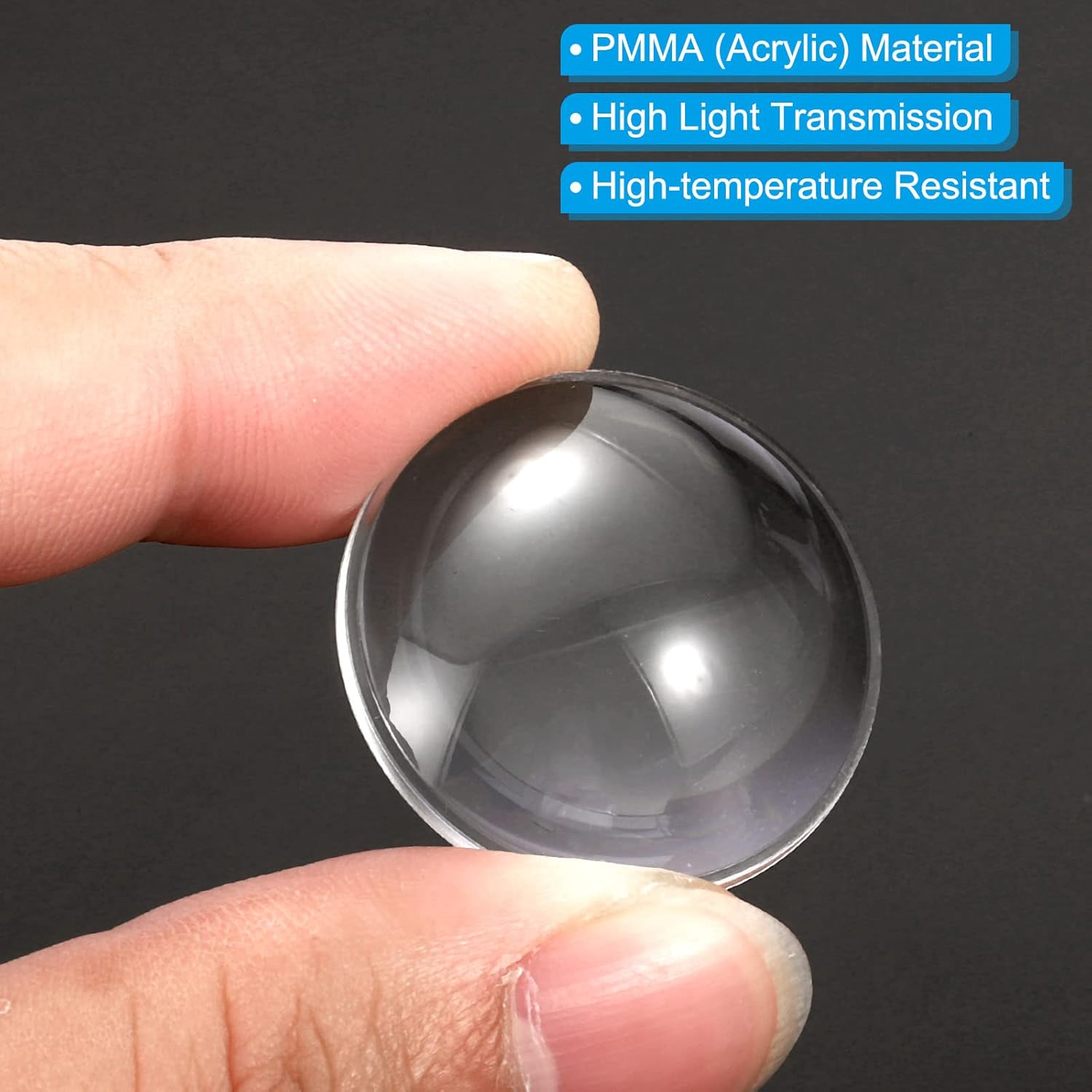 PATIKIL Diameter 27.8mm Height 8mm Flat Convex Lens, 10 Pcs Acrylic LED Optical Convex Condenser Lens for LED Flashlight Bike Head Lamp, Transparent