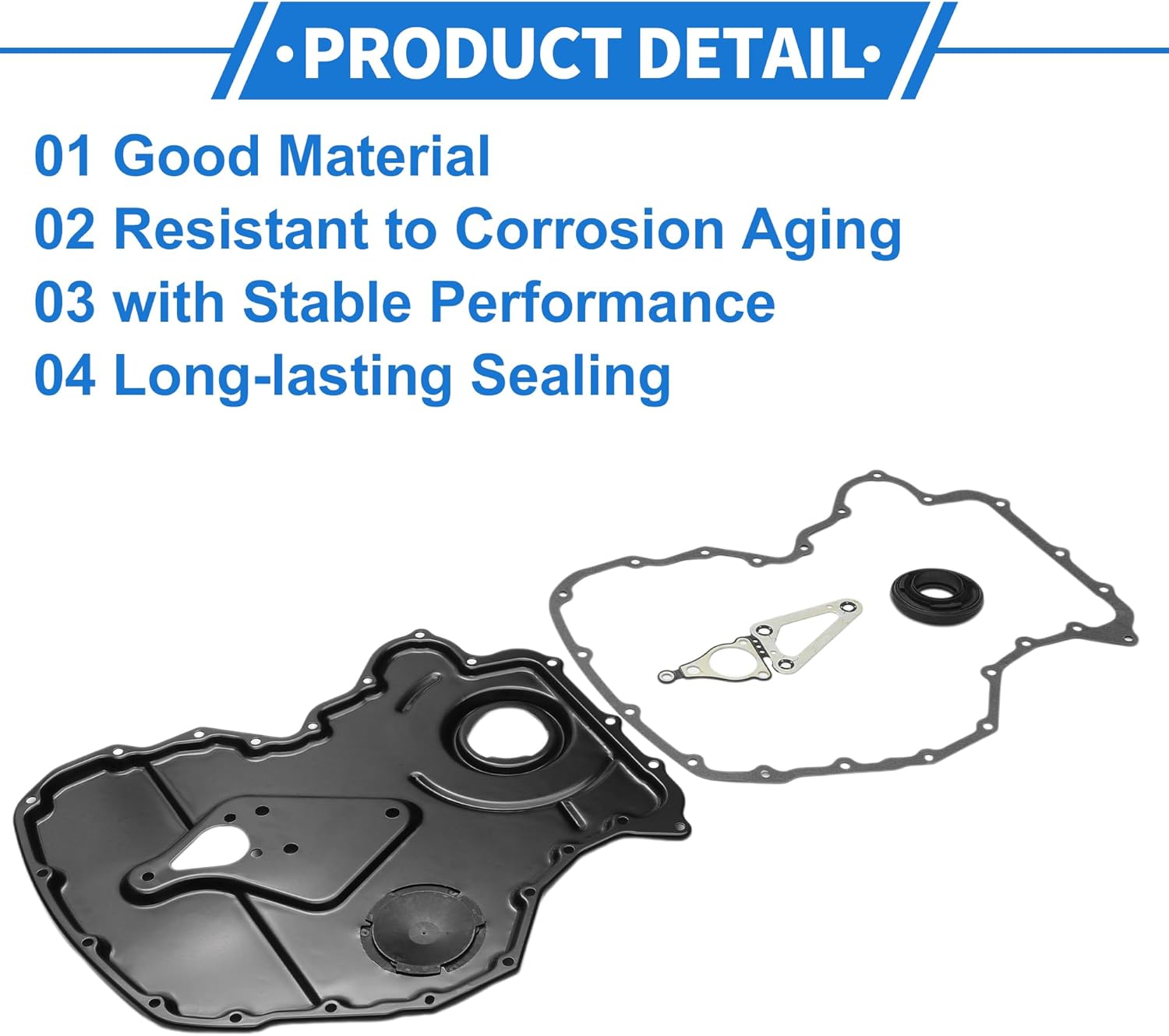 1 Set Timing Chain Kit for Ford Transit for Ranger 2.2 2011-2024 Long-Lasting Sealing Metal Black Timing Cover Gasket Gear
