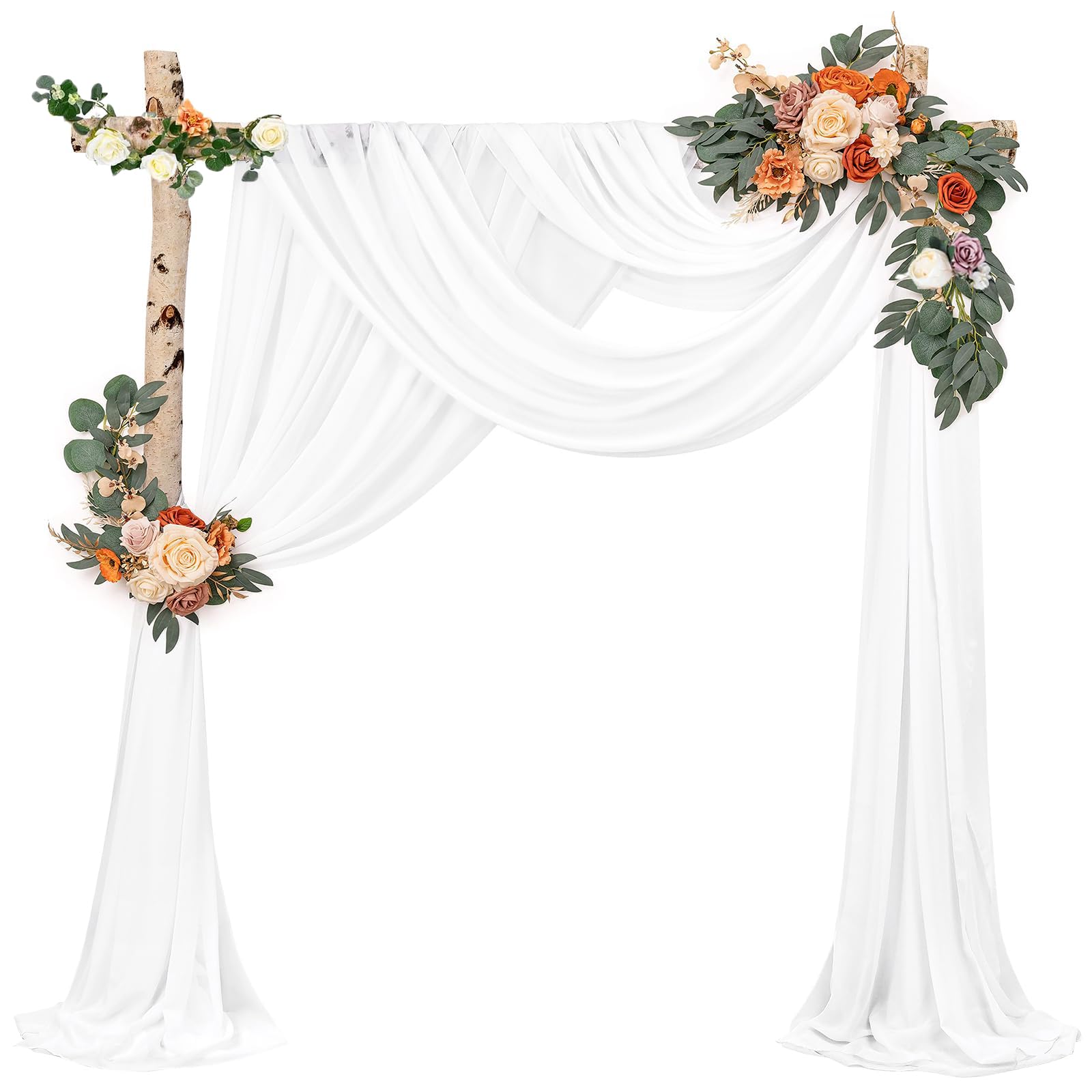 Whcctl 1.6 * 8m Tüll, Querbehang Gardin, Tüll Stoff, Traubogen Hochzeit, Hochzeitsbogen Vorhang Querbehang, für Hochzeitsdekorationen, Bankettfotografie und Sitzordnungen Unter Dem Hochzeitsbogen