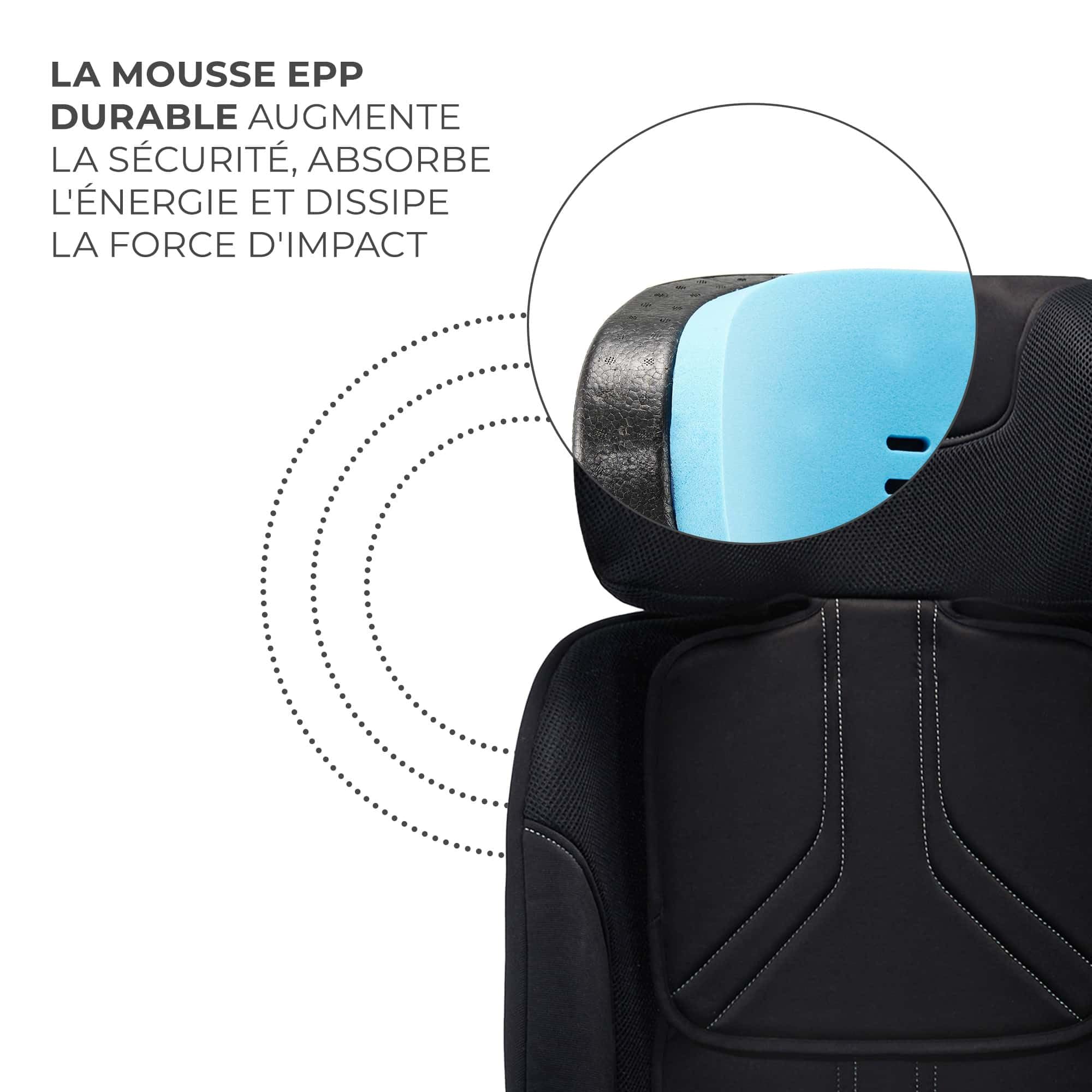 Kinderkraft XRIDER2 I-SIZE 40-125 cm, Siège auto bébé 0 à 25 kg évolutif, 0-7 ans, Isofix 360° pivotant, FWF, RWF, Protections latérales, Harnais Internes à 5 Points, Noir