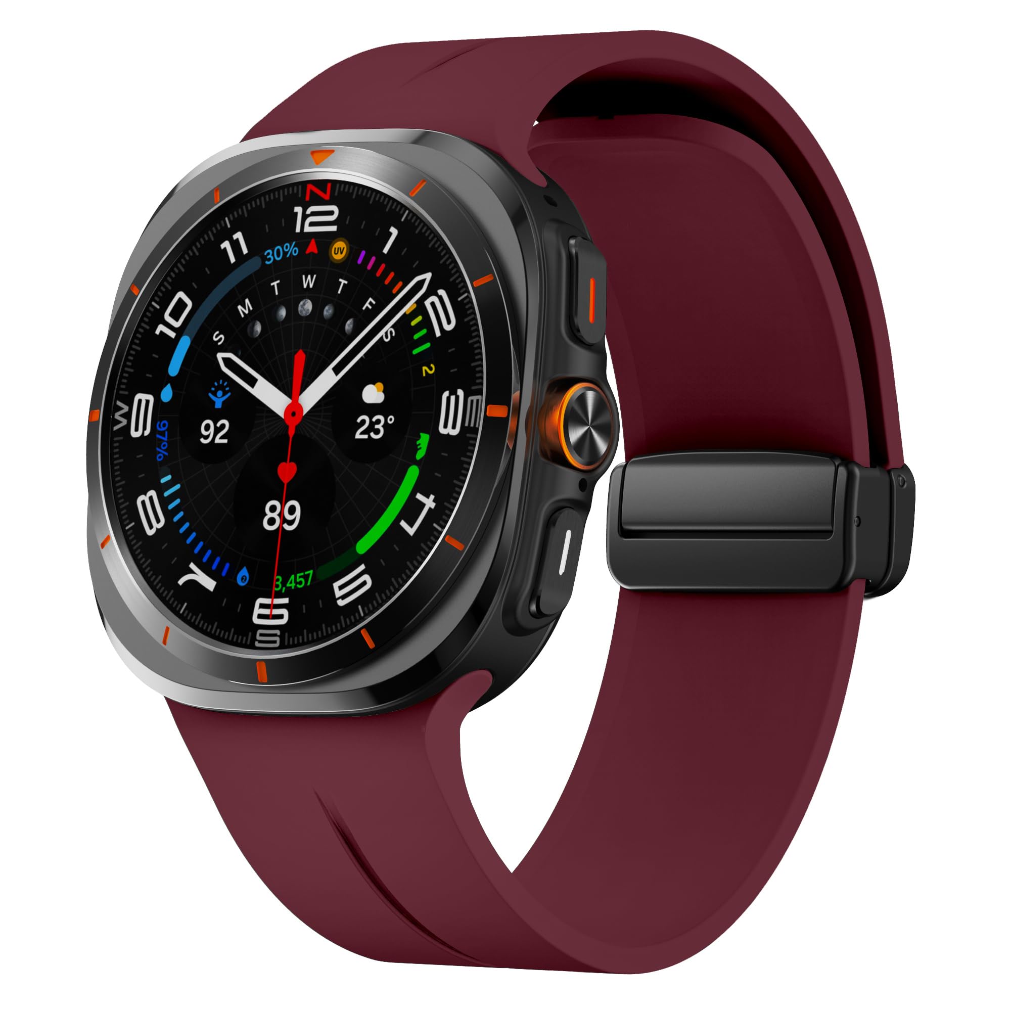 Sodhad Magnetic Band Compatible with Samsung Galaxy Watch Ultra 47mm (2025/2024), Silicone Magnetic Band for Galaxy Watch 8 7 6 5 4 44mm 40mm / 8