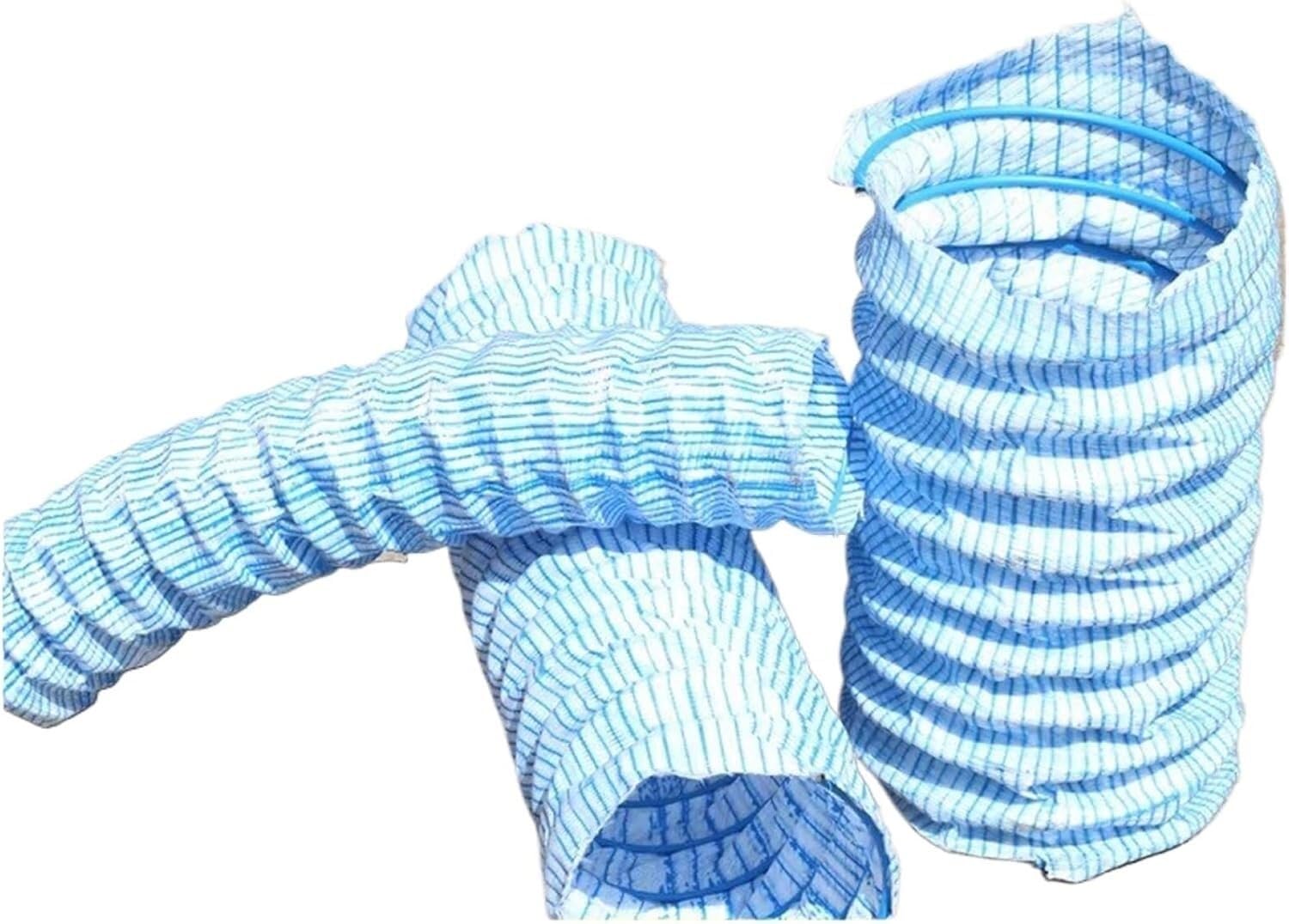 French Drain Pipe， Blue Flexible Permeable Corrugated Drainage Pipe with Steel Wire, 8cm