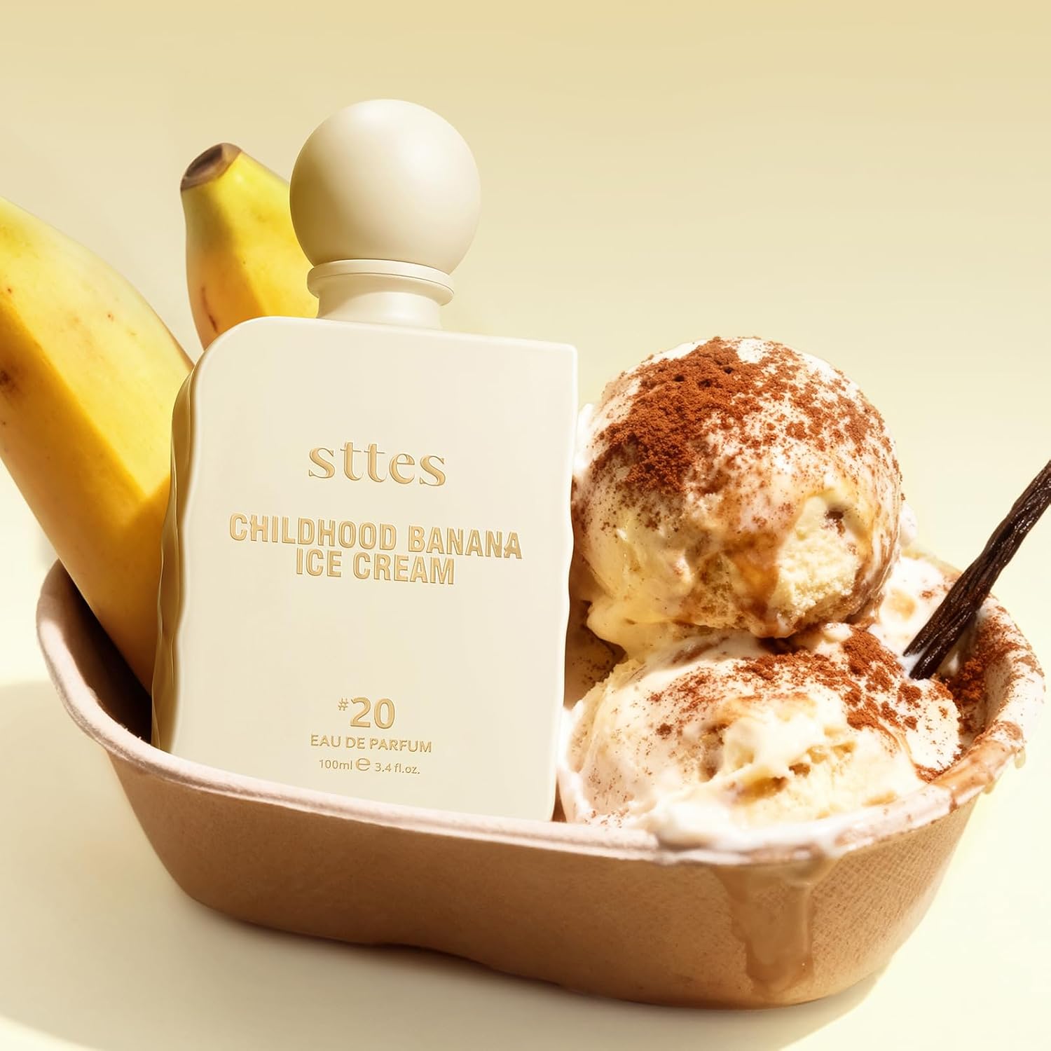 Sttes Perfume #20 for Women – Childhood Banana Ice Cream Eau de Parfum, The Exact Sweetness You Remember: Ripe Banana, Vanilla Ice Cream & Caramel Crunch, Long-Lasting Sweet Gourmand Fragrance, 100ml - Image 4