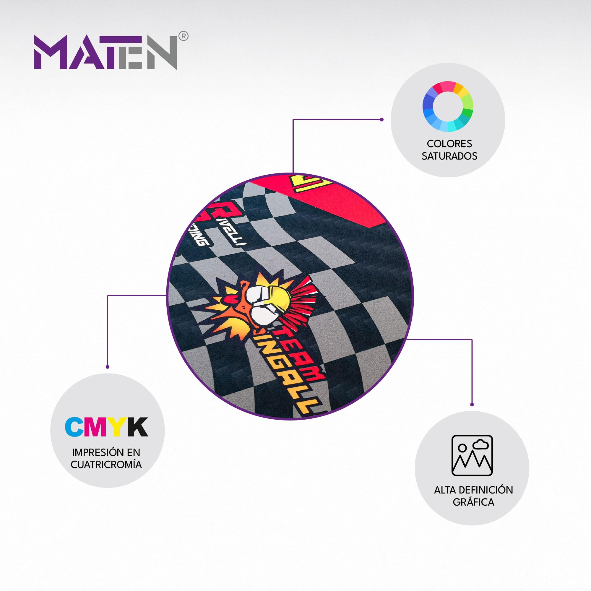 MATEN Alfombrilla de Garaje para Moto Personalizable moqueta Estampada, con Base de Gel Antideslizante, Ideal para Taller y Zona de Mantenimiento (Moquette, 200x80)