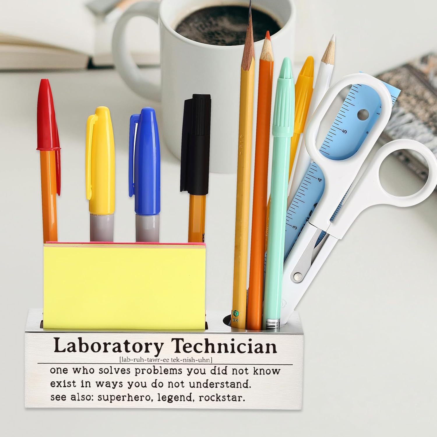 Laboratory Technician Appreciation Gift, Office Desk Decor for Lab Techs, Chemists, Scientists Career Recognition Gift, Funny Office Pencil Holder for Desk SD272 image 5