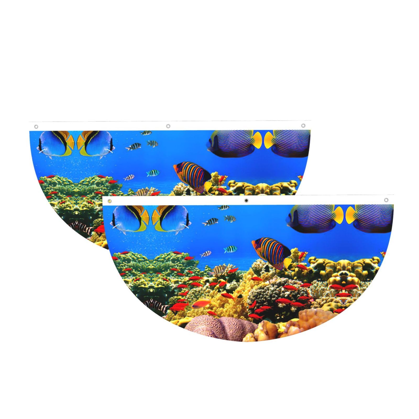 Bandera semicircular ligera de peces marinos adorno exterior de fiesta